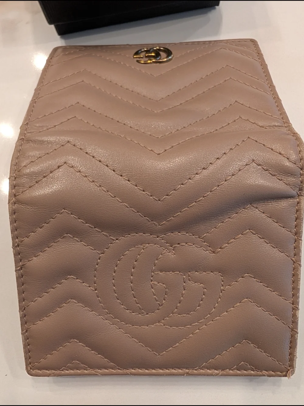 Gucci Marmont Chevron Matelassé Small Wallet - Porcelain Rose - Picture 8 of 11
